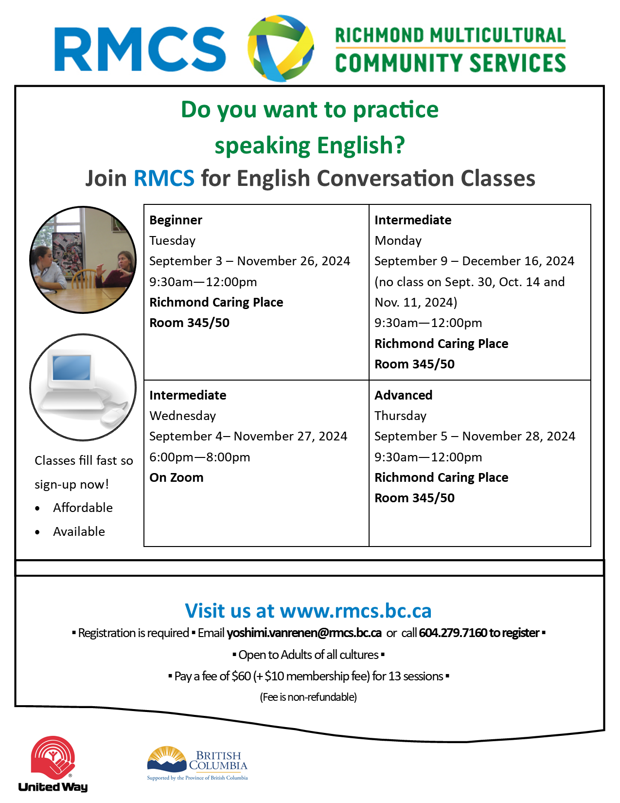 English Conversation Class – Intermediate - Richmond Multicultural ...